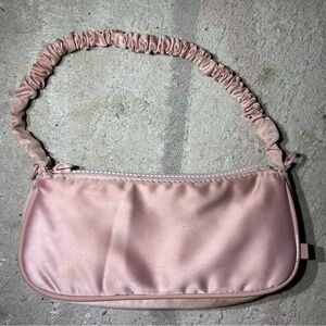 Zara Blush Satin Shoulder Bag